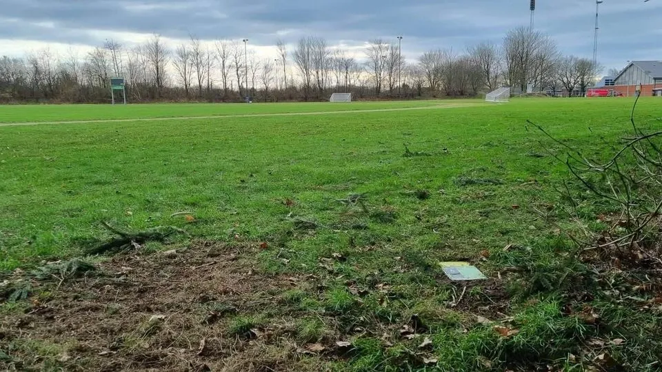 Græs tee-sted på discgolfbane